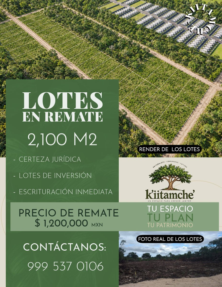 Terreno para comprar en Misnébalam, Mérida (2100 m²)