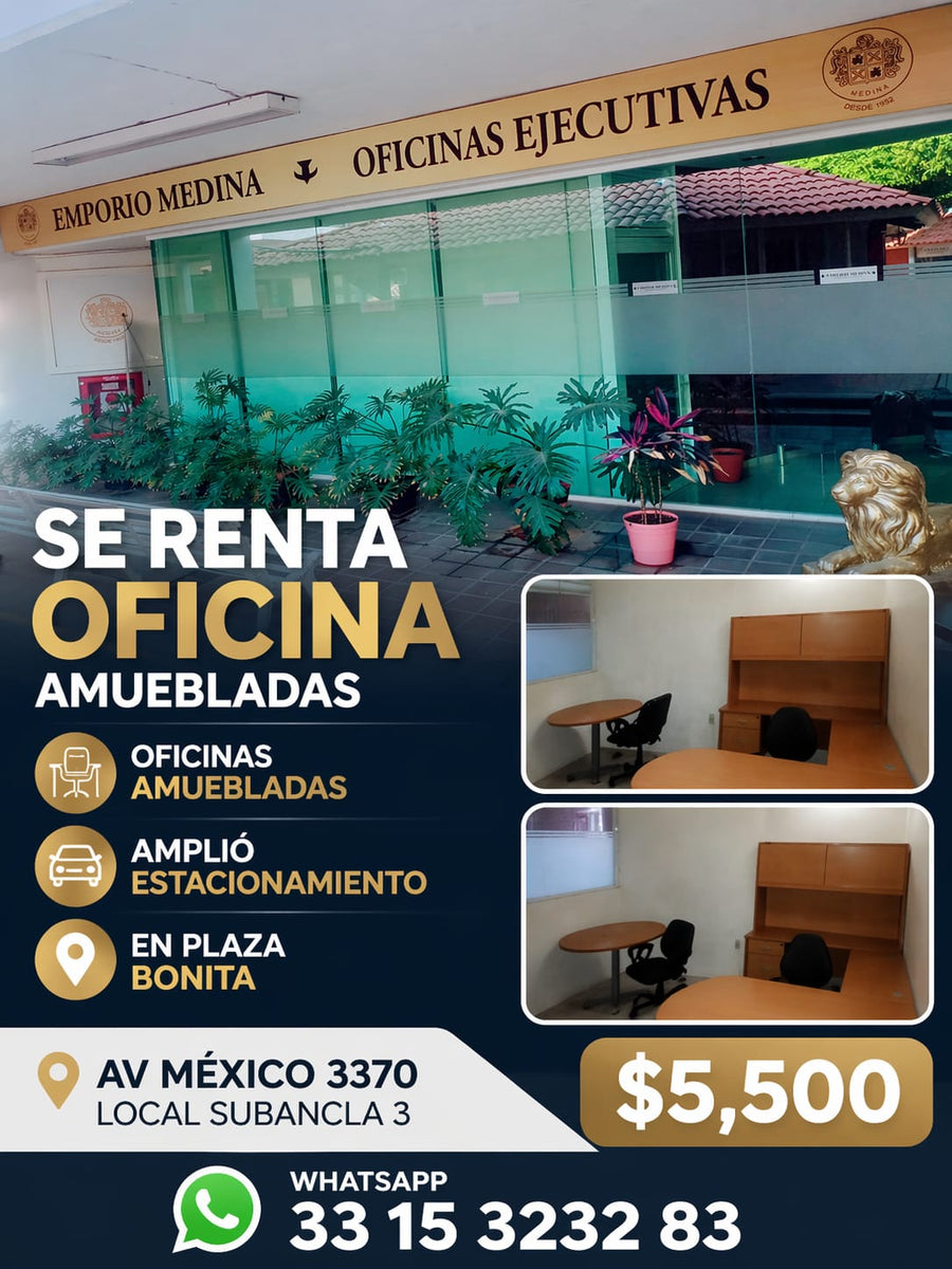 Monraz, Guadalajara: oficina en renta (311 m²)